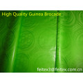 Stock super qualité Guinée Brocade Bazin riche 10 mètres / sac vert citron couleur douce parfum vente jacquard textiles